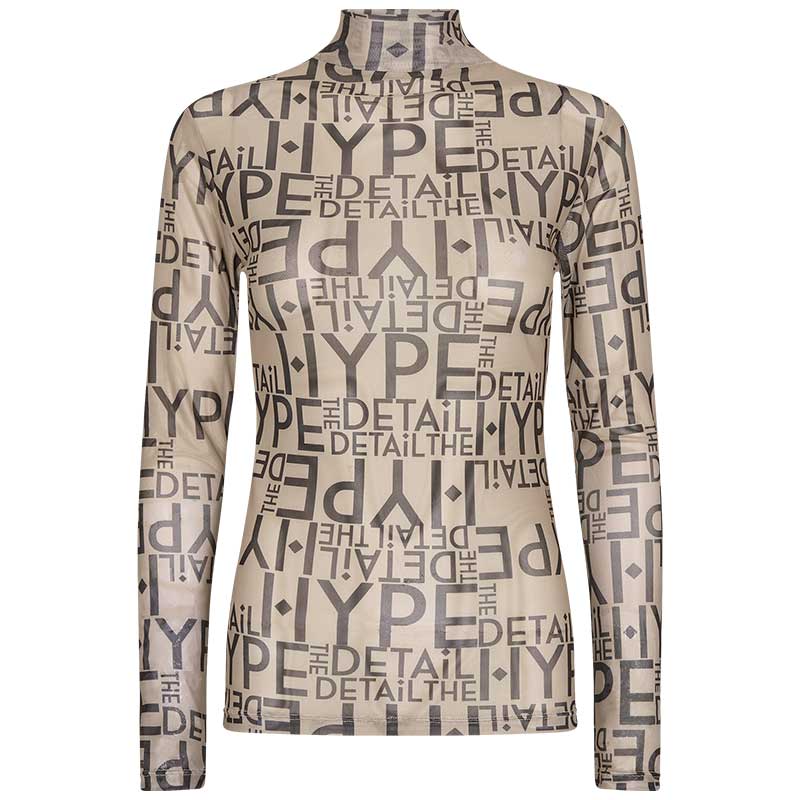 HYPE THE DETAIL 320-81 LOGO MESH BLOUSE SAND