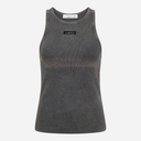 Haute L'Amitié Acid Rib Badge Tank Black Acid Wash