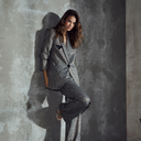 Haute L'Amitié Black Silver Check Single Blazer