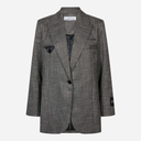 Haute L'Amitié Black Silver Check Single Blazer