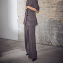 Haute L'Amitié Check Fit bukser i brun ternet-3