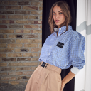 Haute L'Amitié Contrast Color Check Shirt Blue