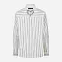 Haute L'Amitié Crystal Heart Stripe Shirt White