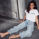 Haute L'Amitié Drew Barrel Panel Jeans Bleached Denim