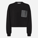 Haute L'Amitié Maxi Crop Zip Pocket Sweat Black