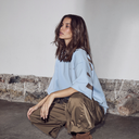 Haute L'Amitié Maxi Split SS Logo Sweat Pale Blue