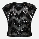 Haute L'Amitié Mirror Sequin Crop Top Black