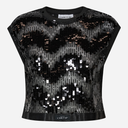 Haute L'Amitié Mirror Sequin Crop Top Black