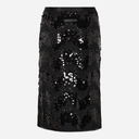 Haute L'Amitié Mirror Sequin Pencil Skirt Black