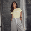 Haute L'Amitié Neckline Logo Tee Pale Yellow