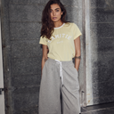 Haute L'Amitié Neckline Logo Tee Pale Yellow