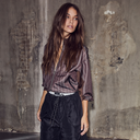 Haute L'Amitié Pin Stripe Zip Sweat Mocca