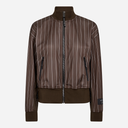 Haute L'Amitié Pin Stripe Zip Sweat Mocca