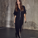 Haute L'Amitié Satari Zip V Dress Black