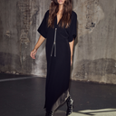 Haute L'Amitié Satari Zip V Dress Black