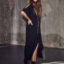 Haute L'Amitié Satari Zip V Dress Black