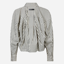 Haute L'Amitié Sophie Mono Stripe Stone Shirt Off White Black Stripe