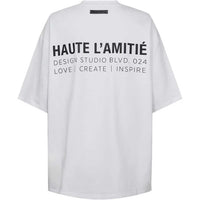 Haute L'Amitié Back Logo Loose Tee White/Black Print