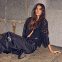 Haute L'Amitié Curvey Lace Hem Bolero Black