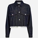 Haute L'Amitié Denim Cargo Crop Shirt Dark Denim