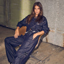 Haute L'Amitié Denim Cargo Crop Shirt Dark Denim