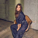 Haute L'Amitié Denim Cargo Crop Shirt Dark Denim