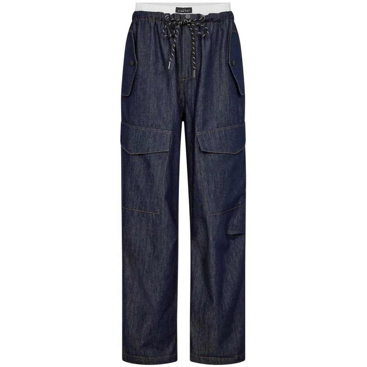 Haute L'Amitié Denim Cargo Pull On Trouser Dark Denim