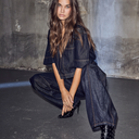 Haute L'Amitié Drew Barrel Panel Jeans Unwashed Denim