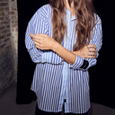 Haute L'Amitié Lark Mix Stripe Shirt White/ Blue Mix