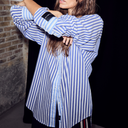 Haute L'Amitié Lark Mix Stripe Shirt White/ Blue Mix