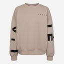 Haute L'Amitié Maxi Split Logo Sweat Beige