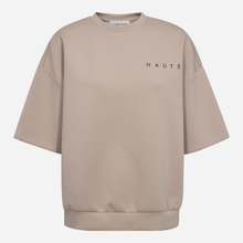 Haute L'Amitié Maxi Split SS Logo Sweat Beige - J BY J Fashion