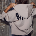 Haute L'Amitié Maxi Split Zip Hoodie Beige