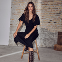 Haute L'Amitié Marise Drape Dress Black