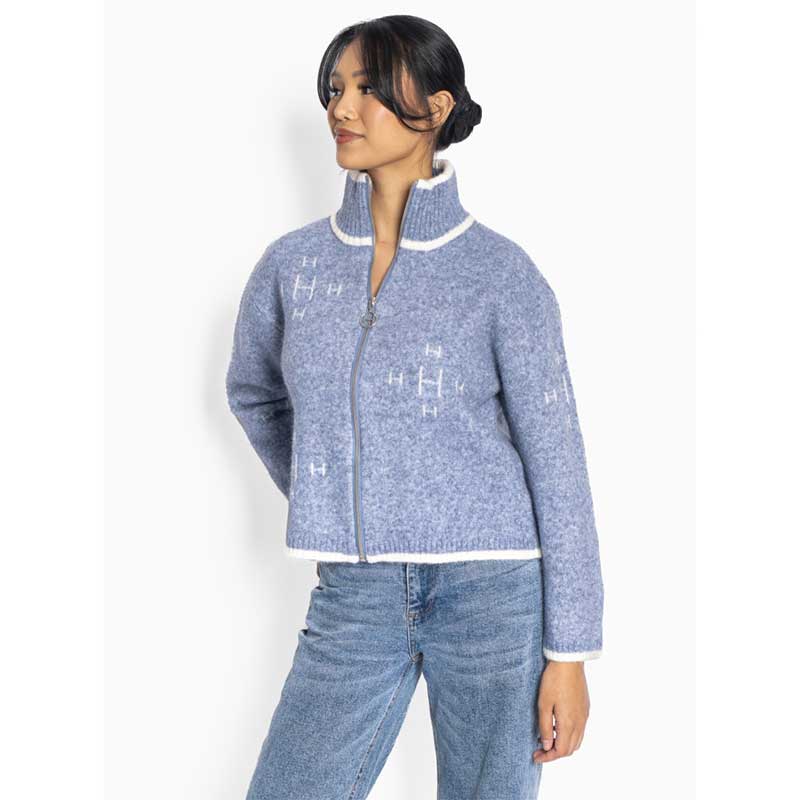 Hést Iben Zip Jacket Faded Denim