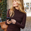 Hype The Detail 300-15-10 Mesh Blouse High Neck Brown