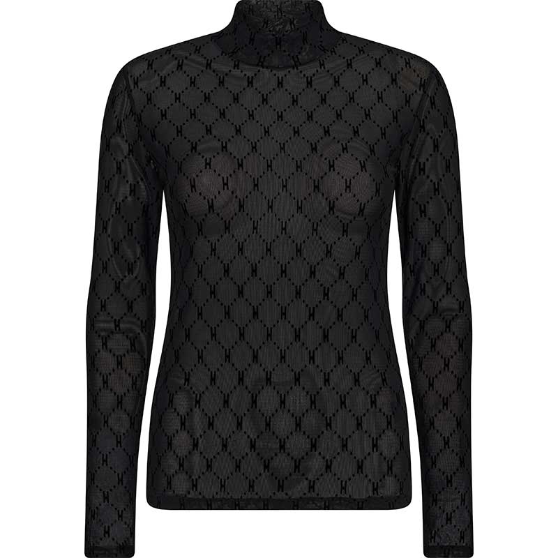 Hype The Detail 315-14-9 Mesh Turtle Neck Black - J BY J Fashion