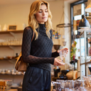 Hype The Detail 300-15-9 Mesh Blouse High Neck Black - J BY J Fashion