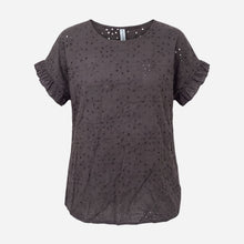 J By J Embroidery bluse i brun-1