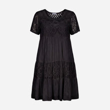 J By J 83498A Embroidery kjole i sort-1