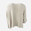J By J 1681 V-Neck Oversize Alpaca Knit Beige
