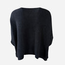 J By J 1681 V-Neck Oversize Alpaca Knit Black