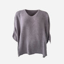 J By J 1681 V-Neck Oversize Alpaca Knit Fango