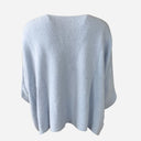 J By J 1681 V-Neck Oversize Alpaca Knit Light Blue