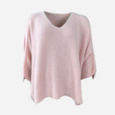 J By J 1681 V-Neck Oversize Alpaca Knit Light Pink