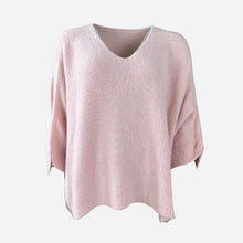 J By J 1681 V-Neck Oversize Alpaca Knit Light Pink