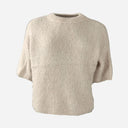 J By J 1715 S/S O-Neck Mohair Knit Beige