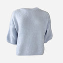 J By J 1715 S/S O-Neck Mohair Knit Light Blue