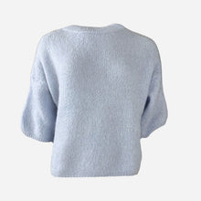 J By J 1715 S/S O-Neck Mohair Knit Light Blue