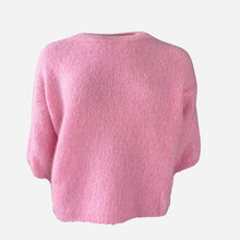 J By J 1715 S/S O-Neck Mohair Knit Light Pink